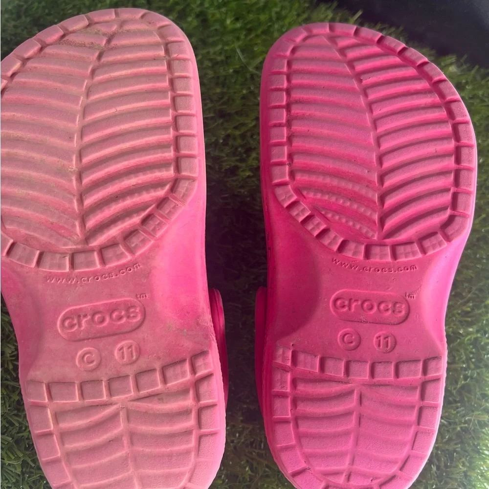Crocs Kids C11 Classic Clog Hot Pink Slip On Shoes Size 11